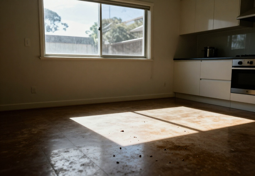 Rodent infestation in a Killarney Heights garage before treatment